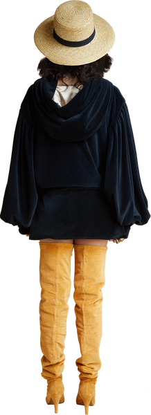 "General" Velvet Mini Skirt in Dark ash