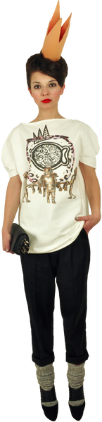 Princely T-Shirt "The Gold Digger" in Milk