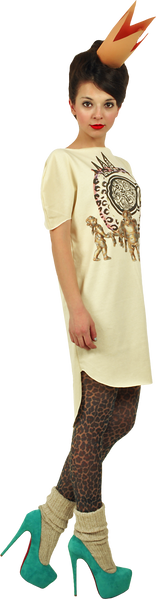 Long Princely T-Shirt "The Gold Digger" in Vanilla