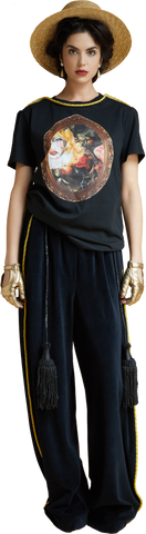 "General" Velvet Sport Pants with Tassels