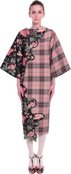 Tartan Embraced by Flowers Dress