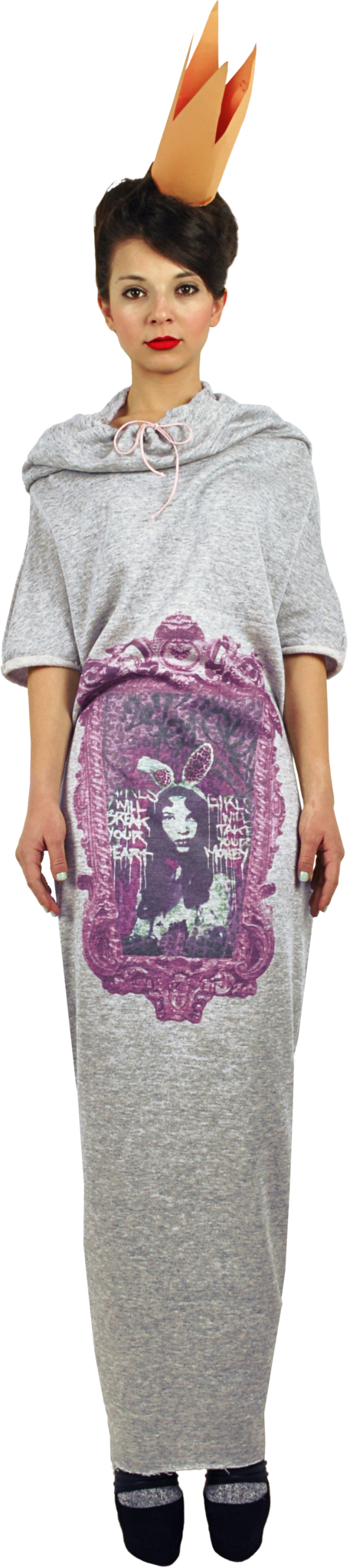 Princely Maxi Length Hoodie "Princess Alice" on Asphalt in the Sun