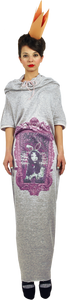 Princely Maxi Length Hoodie "Princess Alice" on Asphalt in the Sun