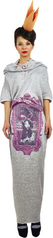 Princely Maxi Length Hoodie "Princess Alice" on Asphalt in the Sun