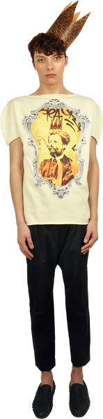 Princely T-Shirt "Le Roi Rasta" in Vanilla