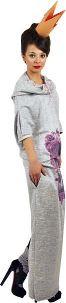 Princely Maxi Length Hoodie "Princess Alice" on Asphalt in the Sun