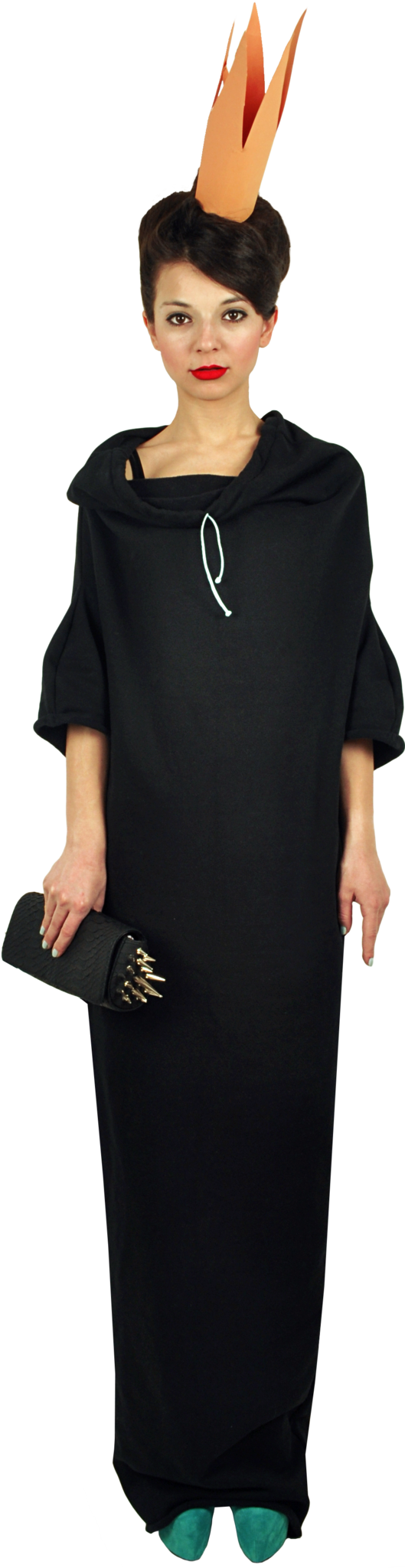 Princely Maxi Length Hoodie in Raven
