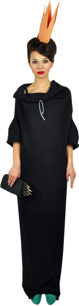 Princely Maxi Length Hoodie in Raven