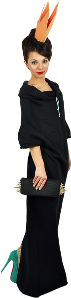 Princely Maxi Length Hoodie in Raven