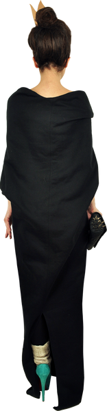 Princely Maxi Length Hoodie in Raven