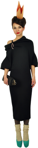 Princely Midi Hoodie in Raven