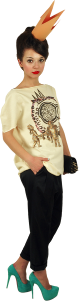 Princely T-Shirt "The Gold Digger" in Vanilla