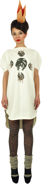 Long Princely T-Shirt "Crazy Maze" in Milk