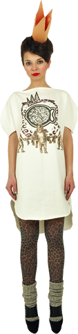 Long Princely T-Shirt "The Gold Digger" in Milk