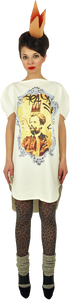 Long Princely T-Shirt "Le Roi Rasta" in Milk
