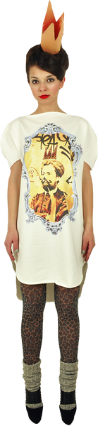 Long Princely T-Shirt "Le Roi Rasta" in Milk