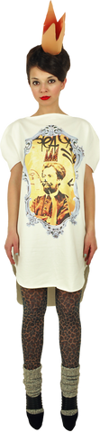 Long Princely T-Shirt "Le Roi Rasta" in Milk