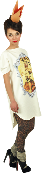 Long Princely T-Shirt "Le Roi Rasta" in Milk