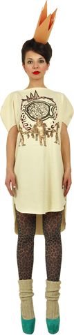 Long Princely T-Shirt "The Gold Digger" in Vanilla