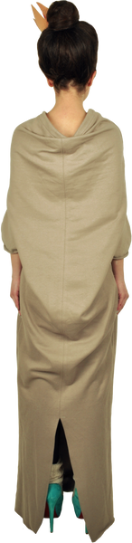 Princely Maxi Length Hoodie "Le Roi Rasta" in Peanut Butter