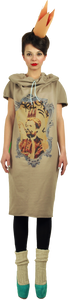 Princely Midi Hoodie "Le Roi Rasta" in Peanut Butter