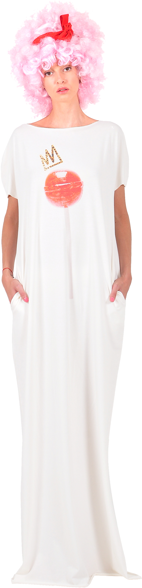 Princely "Royal Lollipop" full-lenght T-shirt in Whip Cream