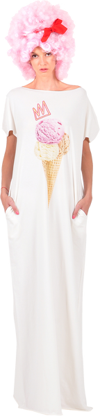 Princely "Royal IceCream" full-lenght T-shirt in Whip Cream