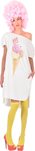 Princely "Royal IceCream" long T-shirt in Whip Cream